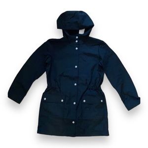NWT J. Crew Black Raincoat Rain Jacket Long Midi Length XXS